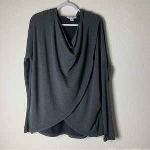 Athleta womens purana wrap sweatshirt long sleeve gray